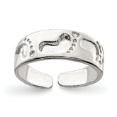 Sterling Silver Foot Print Toe Ring